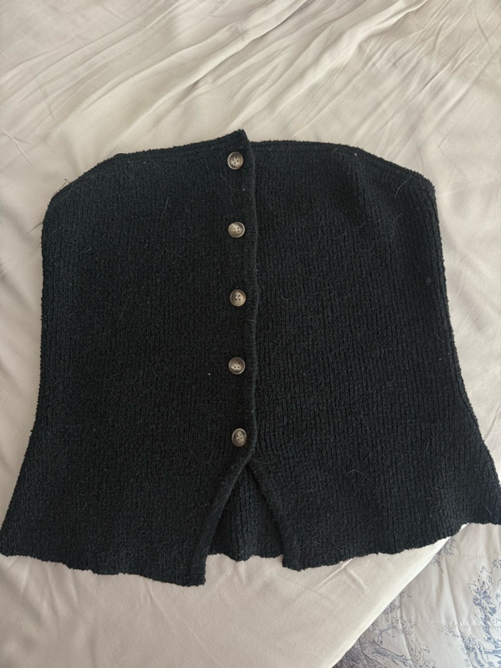 Black Button-Front Women's Sweater Top